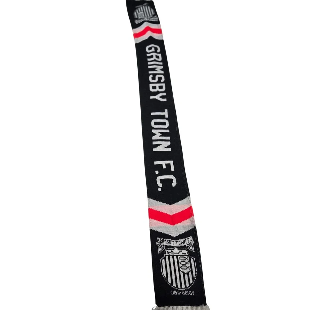 Vintage Grimsby Town FC Soccer Scarf Ciba Geigy 90s English Football Blokecore
